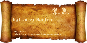 Nyilassy Marina névjegykártya
